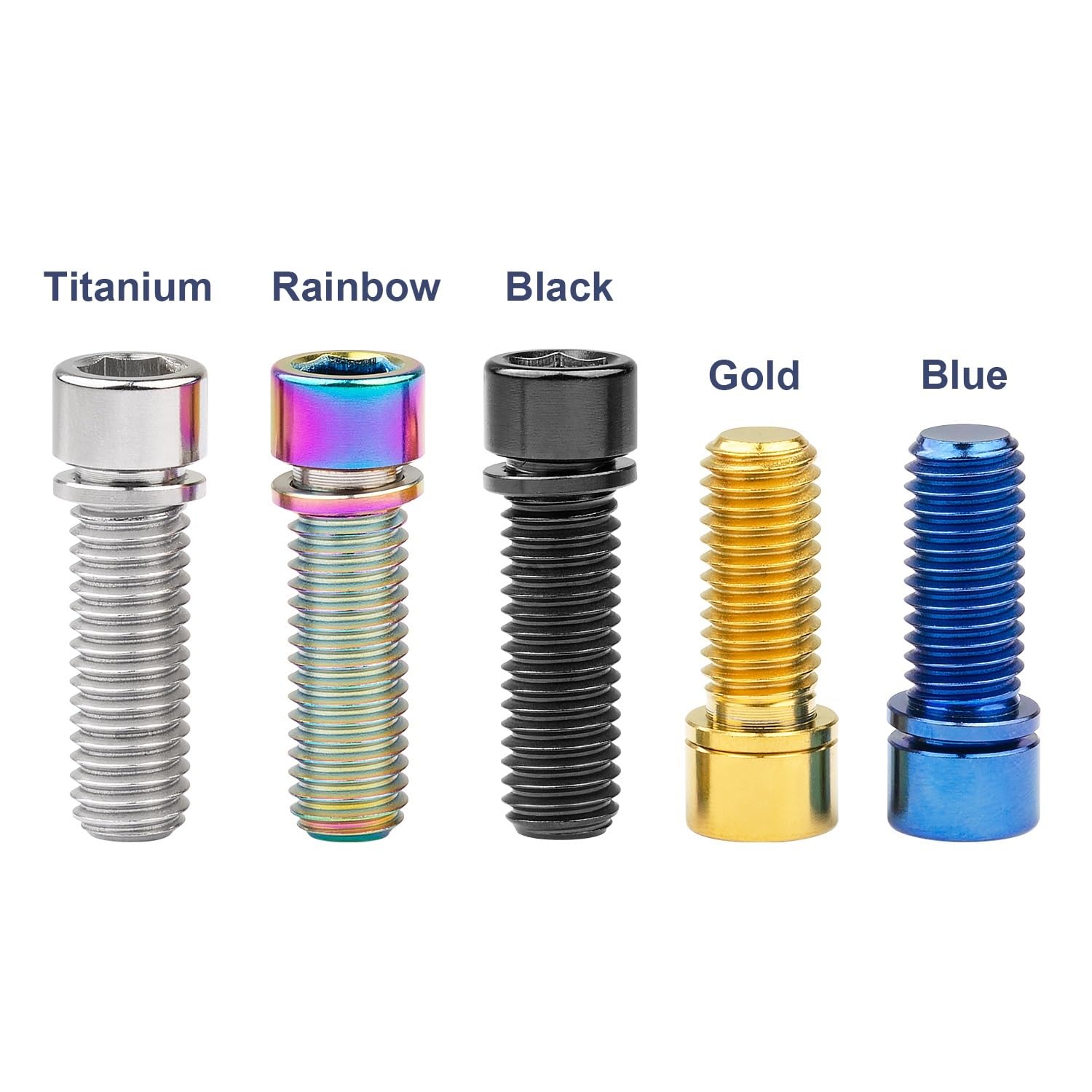 4 pezzi M7 / M8x20 25 mm Bullone in titanio Testa esagonale piccola con rondella Vite(Blue,20MM_M7)