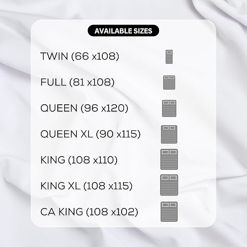 Miniatura 5 de Sábana encimera de 6 tamaño King (114 x 120), color blanco de 300 hilos de tejido satinado de 100 % algodón de alta calidad, resistente al