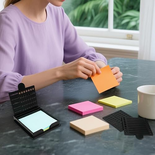 Miniatura 7 de Plantilla de notas adhesivas con nota adhesiva, 2 pulgadas, autoadhesiva, soporte para notas, clip con almohadilla de plantilla, soporte de línea,