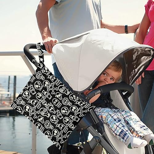 Miniatura 2 de Visesunny - Bolsa húmeda con 2 bolsillos con cremallera, lavable, reutilizable, para viajes, playa, guardería, cochecito, pañales, ropa de gimnasio
