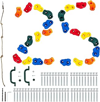 VEVOR 25 Rock Climbing Holds for Kids and Adults, Multi-Colored Climbing Rock Wall Grips for Indoor and Outdoor Playground Play Set