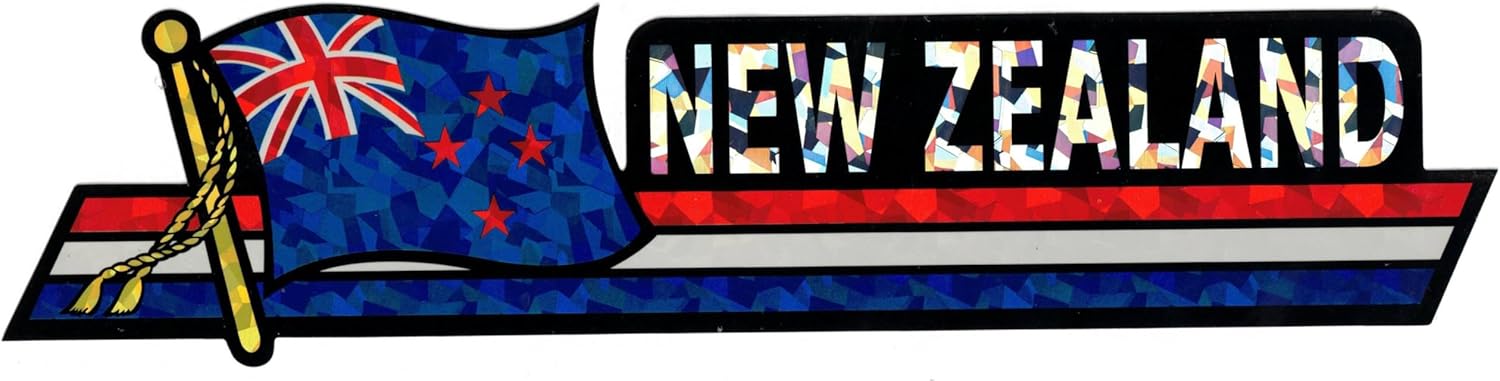 Pack of 50 New Zealand Flag 3"x12" Reflective Decal Bumper Sticker DCX-168
