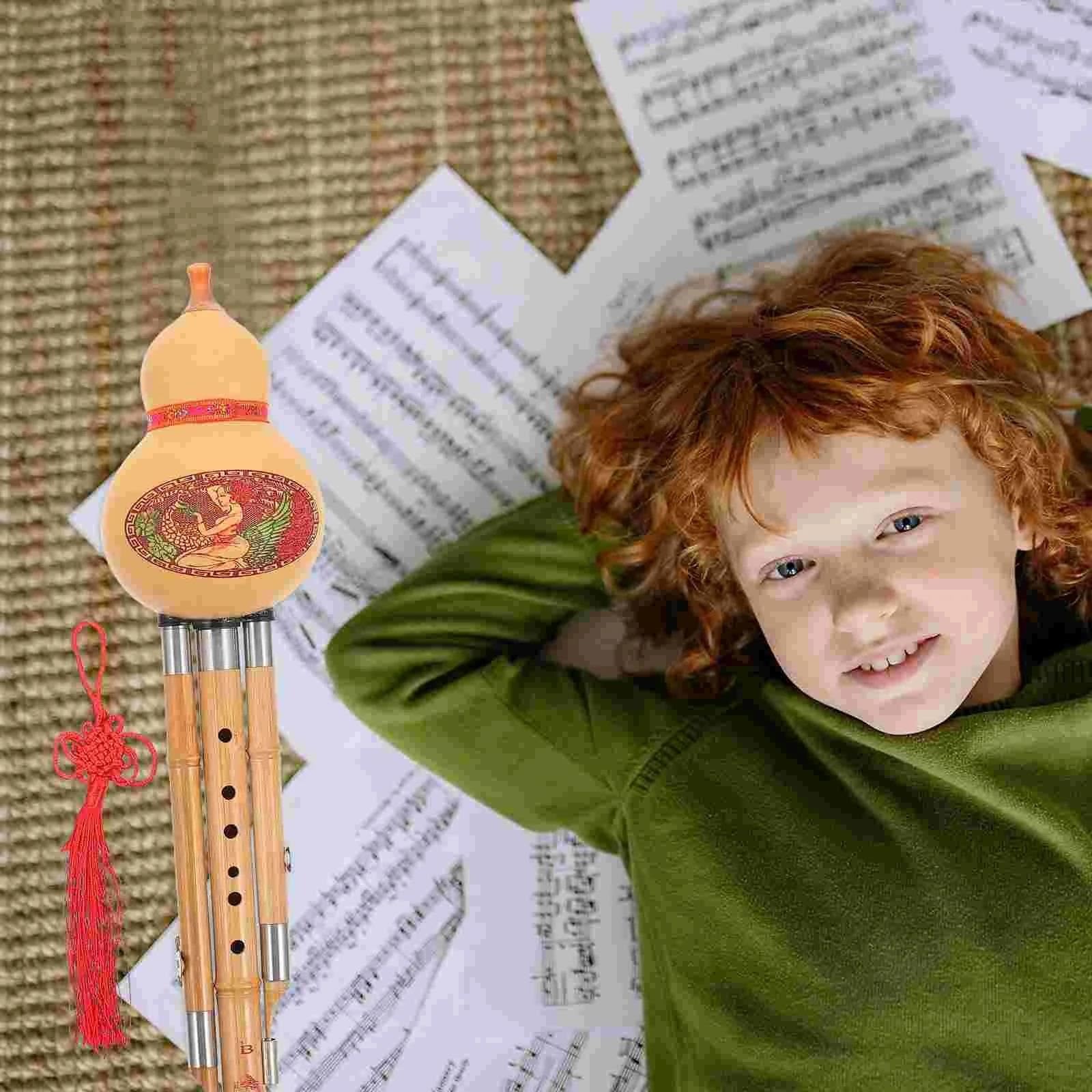 Instrumento De Flauta Hulusi Bb Clave Flauta De Cucurbitáceas Bambú Hulusi Instrumento Musical Étnico Instrumentos Manual Chino Hecho A Mano