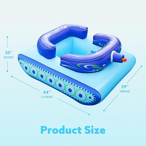 Miniatura 7 de SLOOSH Flotadores inflables de piscina para niños, flotadores de piscina con pistola de agua, juguetes de lucha de agua, diversión de batalla