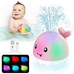 ANGGIKO Baby Girl Bath Toys, Christmas Stocking Stuffers 1 Year Old Girl Gift, Toddler Bath Toys for Kids Ages 1-3 Light Up Whale Bath Toy Sprinkler Infant Baby Toys 6-12-18 Month Bathtub Fountain Toy