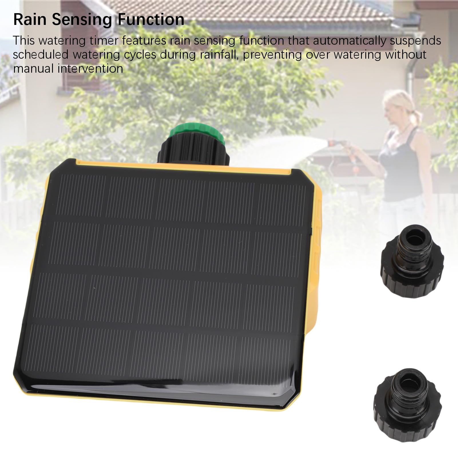 Generic Temporizador de Riego WiFi con Sensor de Lluvia Temporizador de Aspersor de 2 Salidas para Filtro de Balcón Modo Manual para Microaspersor Estéreo Greing ABS 5.5x3.1x2.1in