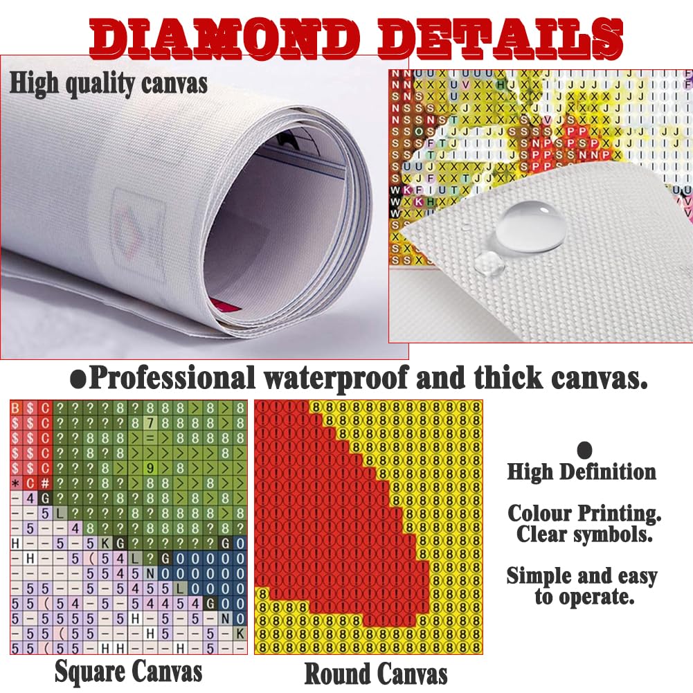 Diamond Painting Bilder Set Erwachsene 5D Malen Nach Zahlen Dragon Diamant Painting Bilder Erwachsene Groß Diamonds Crystal Art, Diamond Art Painting DIY Diamant Malerei Set Home Wand Dekor 60x120cm