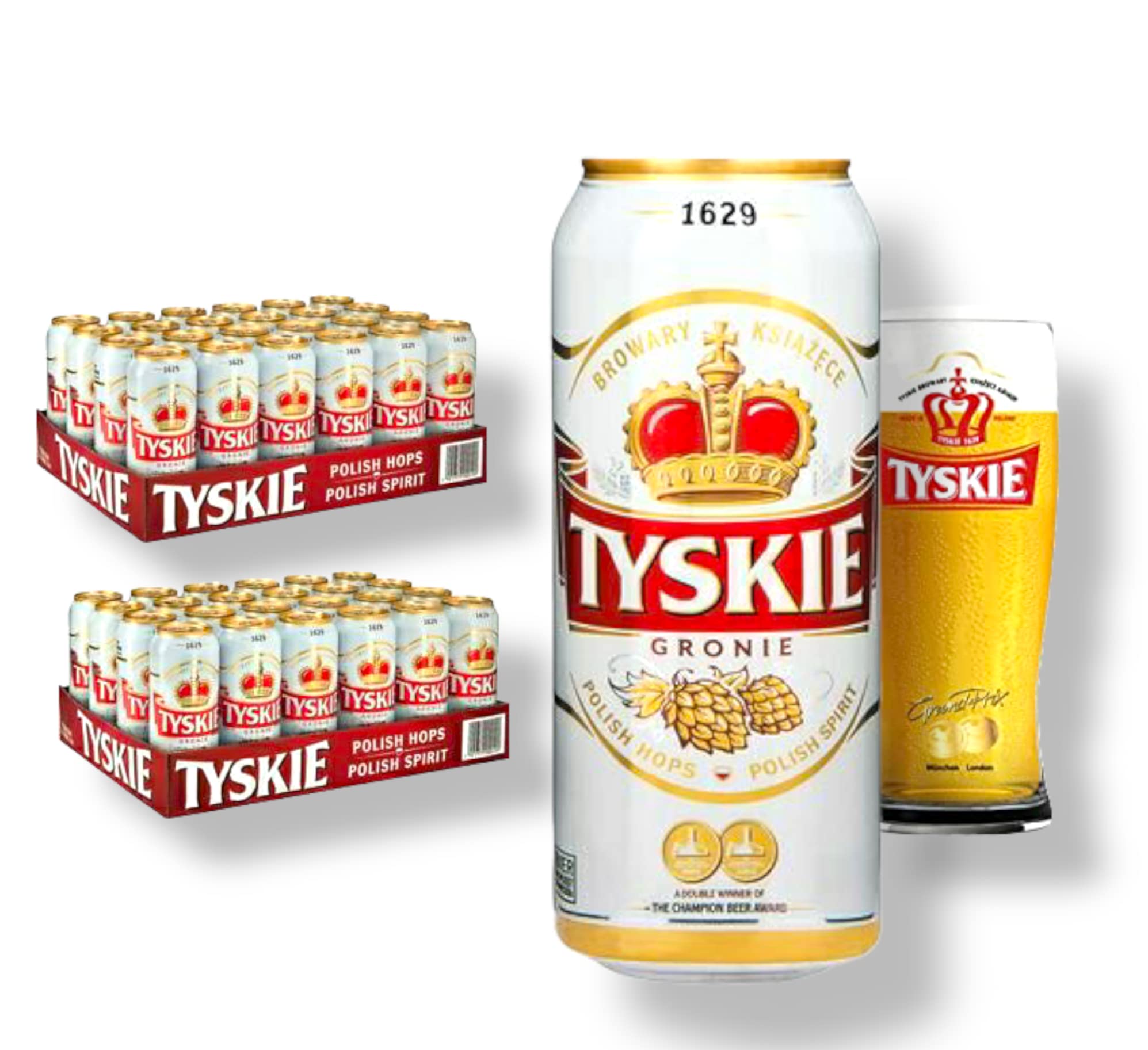 48 x 0,5l Tyskie Gronie Dose - Mega Pack Bier aus Polen