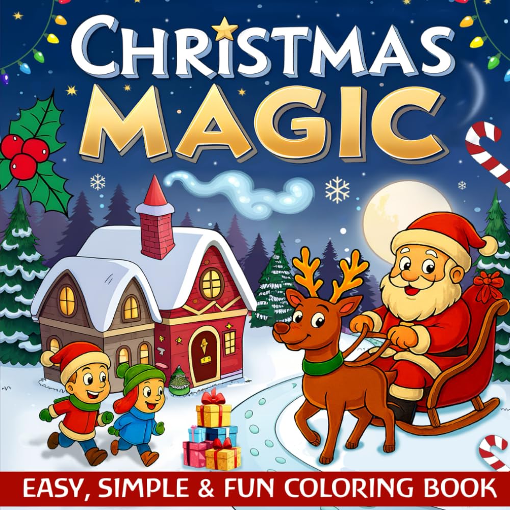 Christmas Magic: Easy & Fun Christmas Coloring Book for Kids Ages 4–6: Simple Holiday Coloring Pages with Santa, Reindeer, Snowmen & More (Silly Seasons Coloring Club)