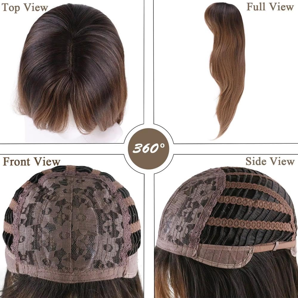 Haarpflege Perücken 66 Cm Lang Glatt Braun Ombré-Stil Mit Pony Hitzebeständige Perücke Für Frauen Mottoparty Täglichen Gebrauch