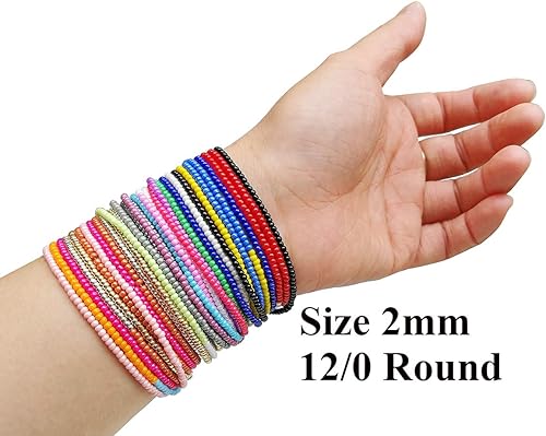 Miniatura 5 de Bala&Fillic Tamaño casi uniforme de 0.079 pulgadas (0.079 in) para la fabricación de aretes, alrededor de 20000 piezas en caja, cuentas de semillas