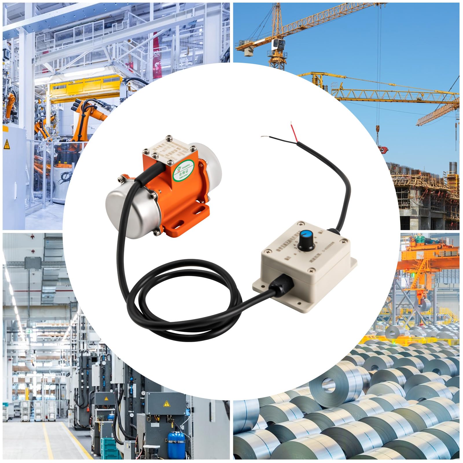 motore a vibrazione trifasincrono, 0-4000 giri/min, motore a vibrazione a 3 fasi, velocità regolabile, 30 W, motore a vibratore asincrono, motore a vibrazione (cablaggio senza spina