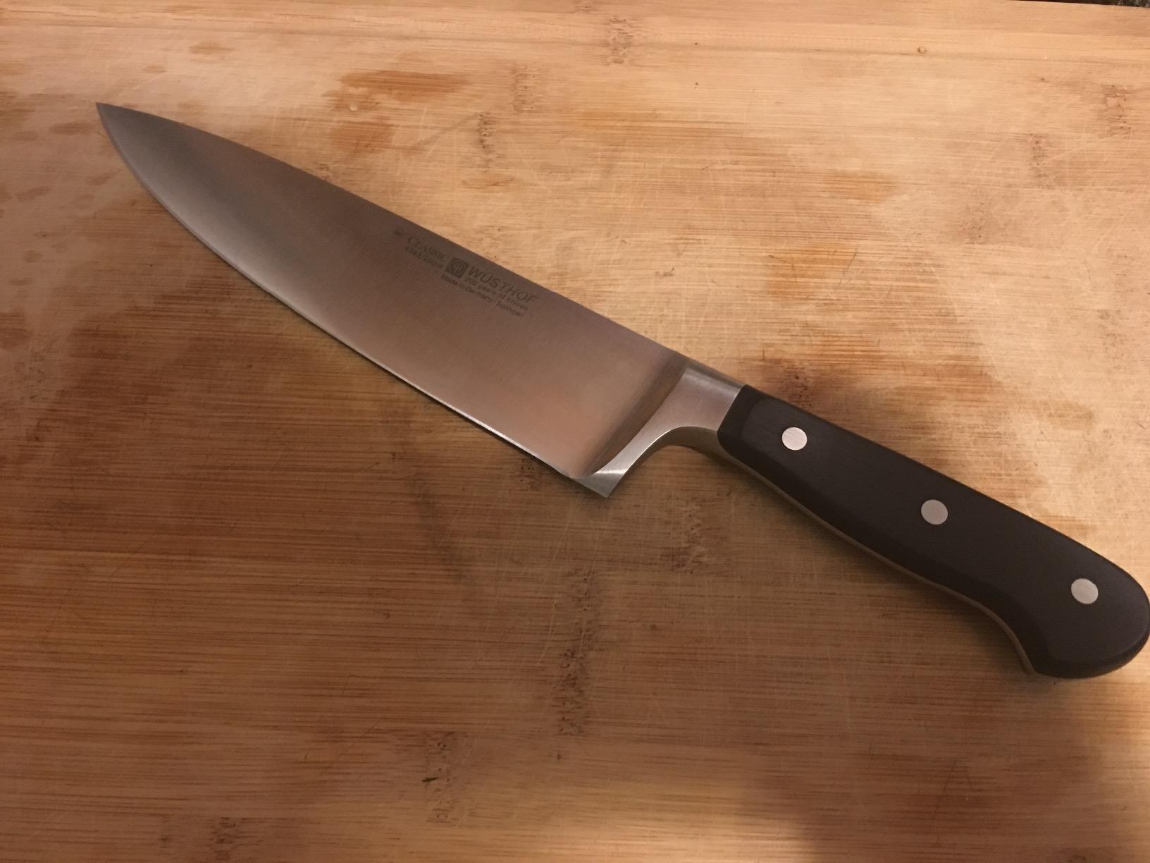 Wusthof Classic knife blade steel close up