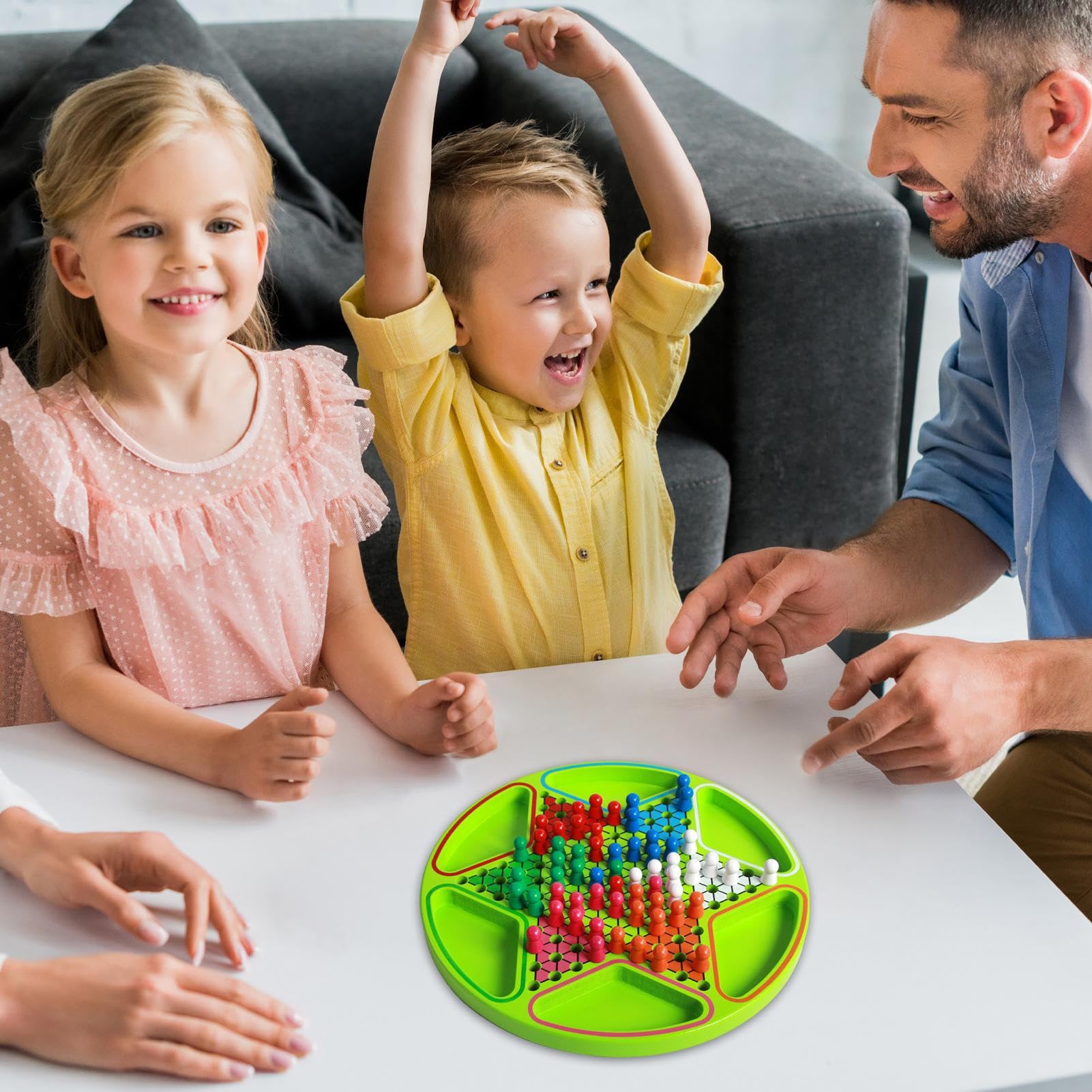 Il della Dama Giochi da Tavolo Educativi con Forma Esagonale | Set di da Tavolo per Dama e Scacchi con Perline Colorate in Legno per Adulti, Celebrazione, Viaggio, Scuola, Casa