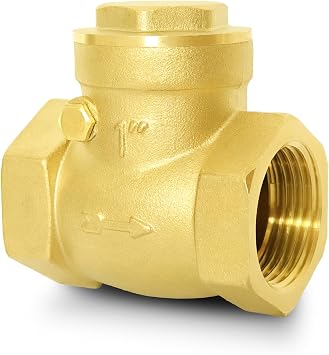 1" NPT Horizontal Swing Check Valve, Brass, Heavy-Duty Female Thread, DN25