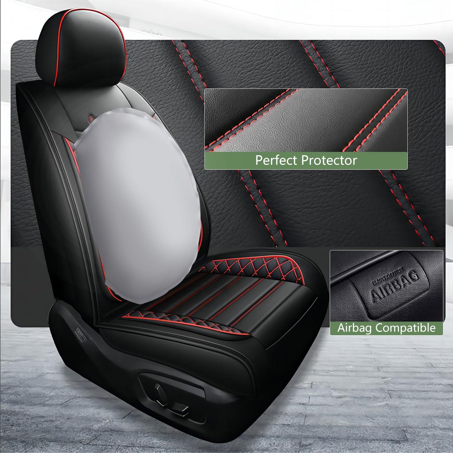 BHXC Car Seat Covers For Mitsubishi Outlander 2004-2025, Premium Nappa Leather Seat
