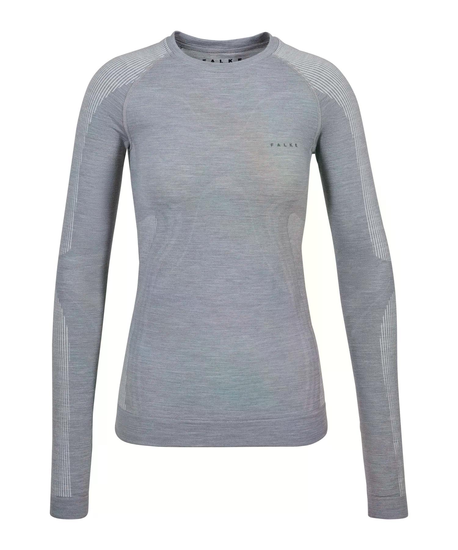 Falke Wool-Tech Light Round Neck W L/S SH Lana Hilo Funcional Secado Rápido Capa de Base Superior Mujer (Pack de 1)