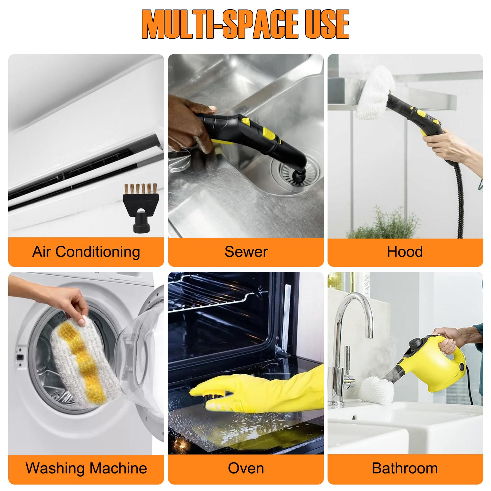 Kärcher Ersatzteile 9-teiliges Dampfreiniger Zubehör Set - Für Kärcher SC1- SC5 - Mit Bürsten & Rakel Kärcher Sc3 Zubehör