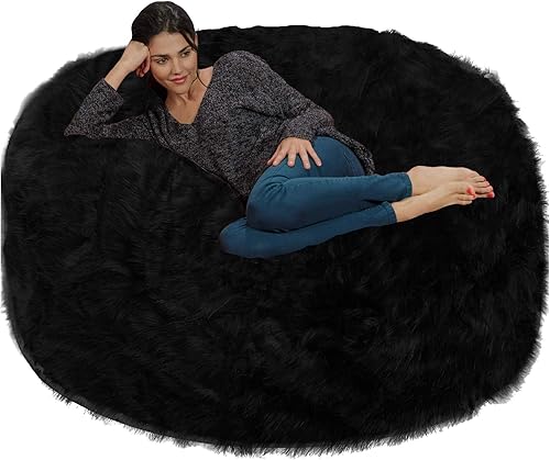 Miniatura 70 de Chill Sack - Puff Puff gigante de espuma viscoelástica de 6 pies. Sofá grande con funda de microfibra suave, color carbón. Microgamuza - Carbón