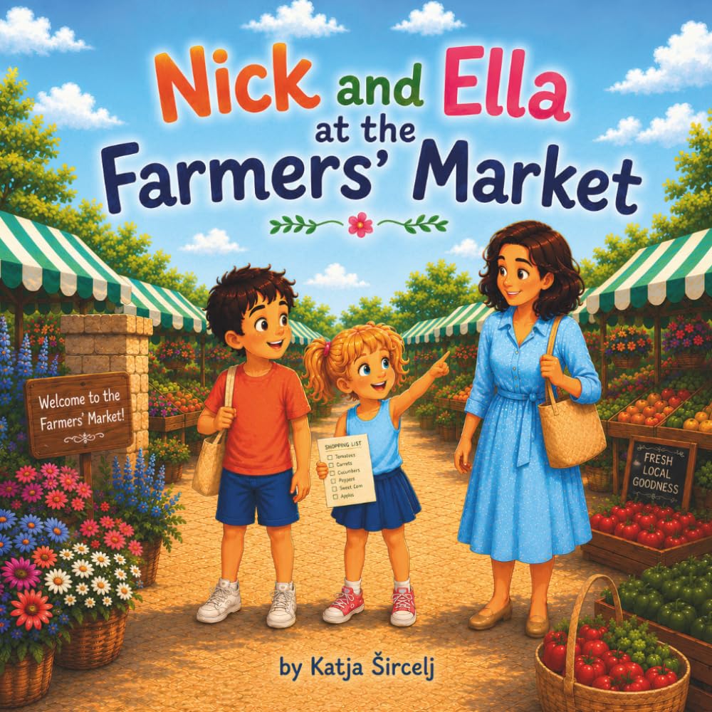 Nick and Ella at the farmers’ market (Nick's adventures)