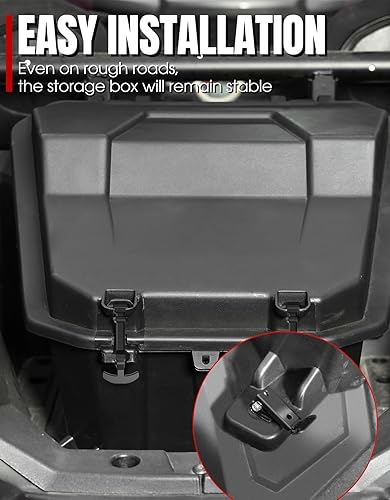 Miniatura 4 de Caja de carga de almacenamiento trasera, A & UTV PRO 69 QT impermeable, contenedor de herramientas trasero con pestillo de goma para Polaris RZR 900