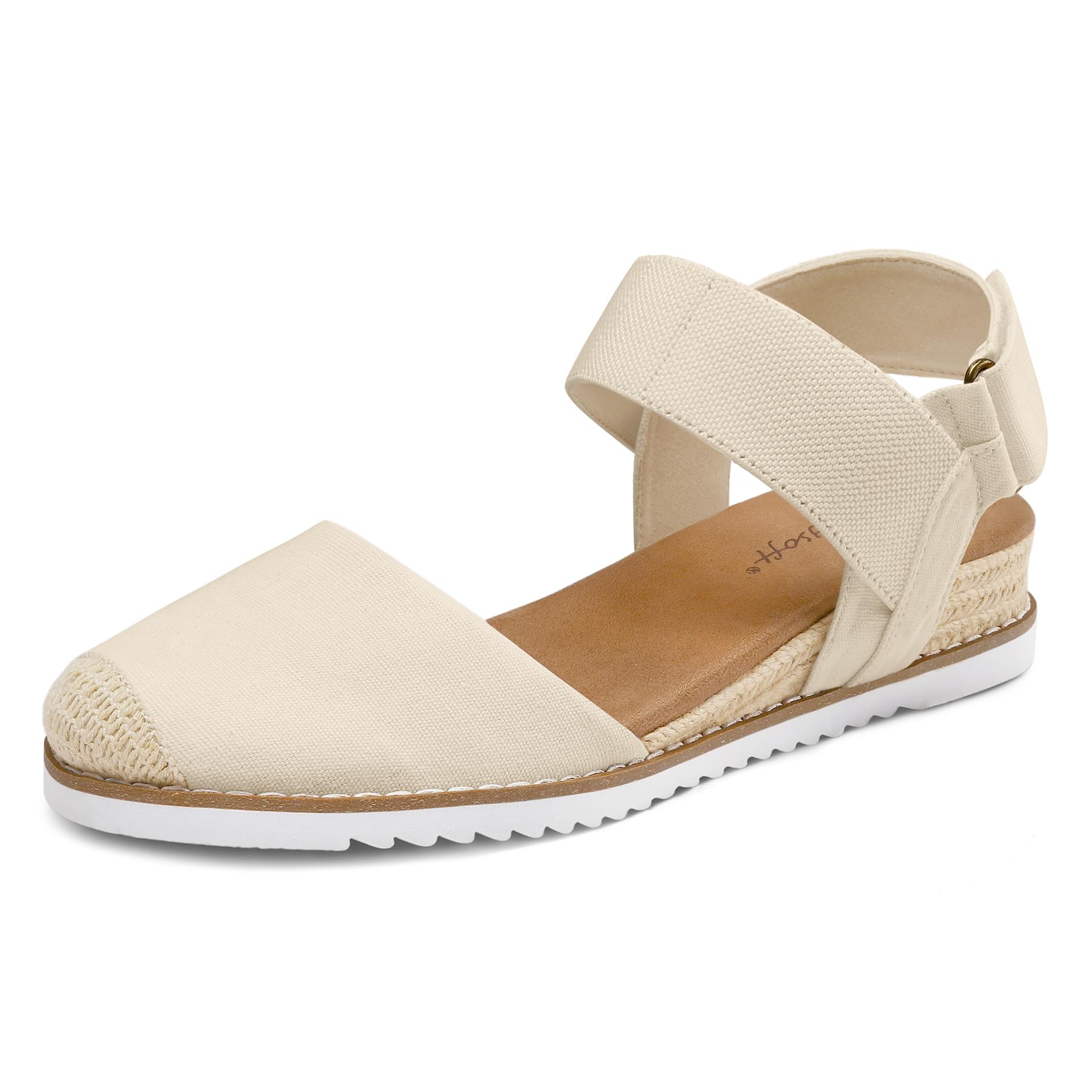 mysoft Women's Low Wedge Sandals Comfortable Closed Toe Espadrilles