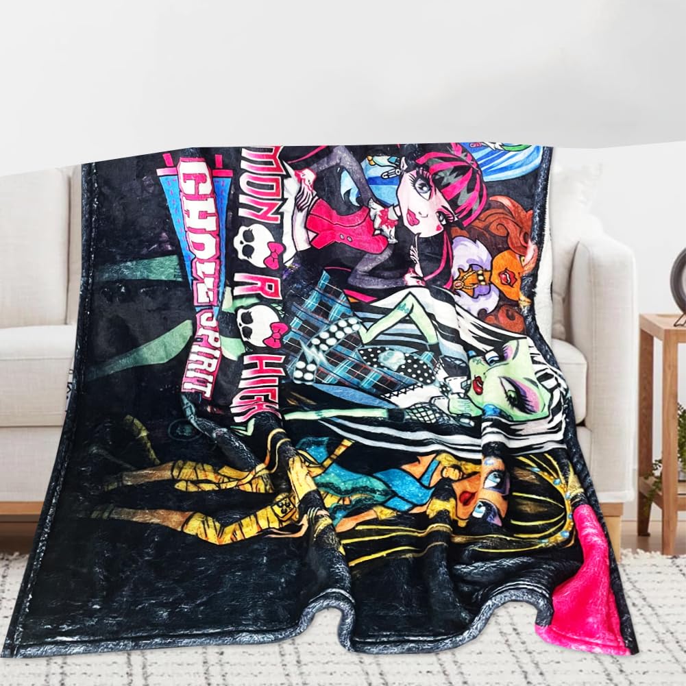 Flannel Blanket for Children, Plush Blanket, Monster Children's Blanket, Blanket for Sofa or Bed, Flannel Blanket for Living Room (100 x 70 cm)