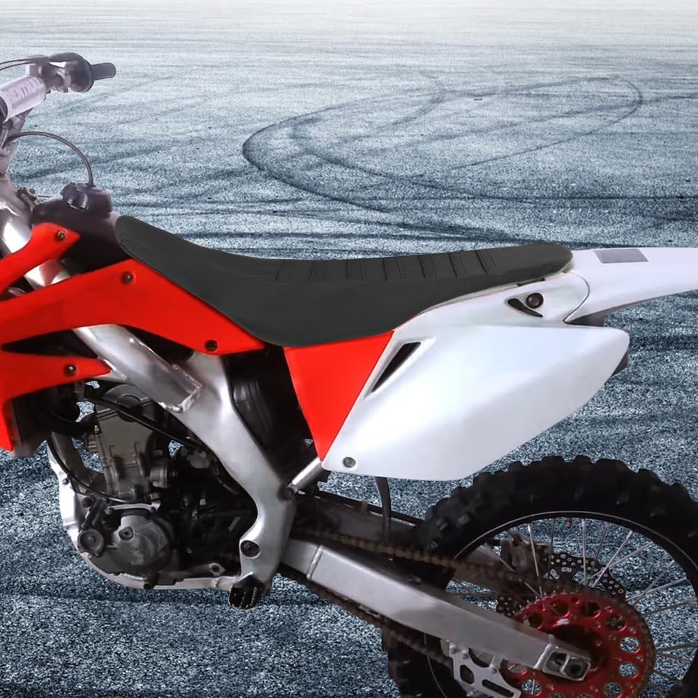 xitomer Soft Stripe Non-Slip Seat Cover Fit for 2004-2009 CRF250R & CRF250X 2005-2015 Dirt Bike Gripper Soft Striped Grip Gripper Seat Cover (Black)