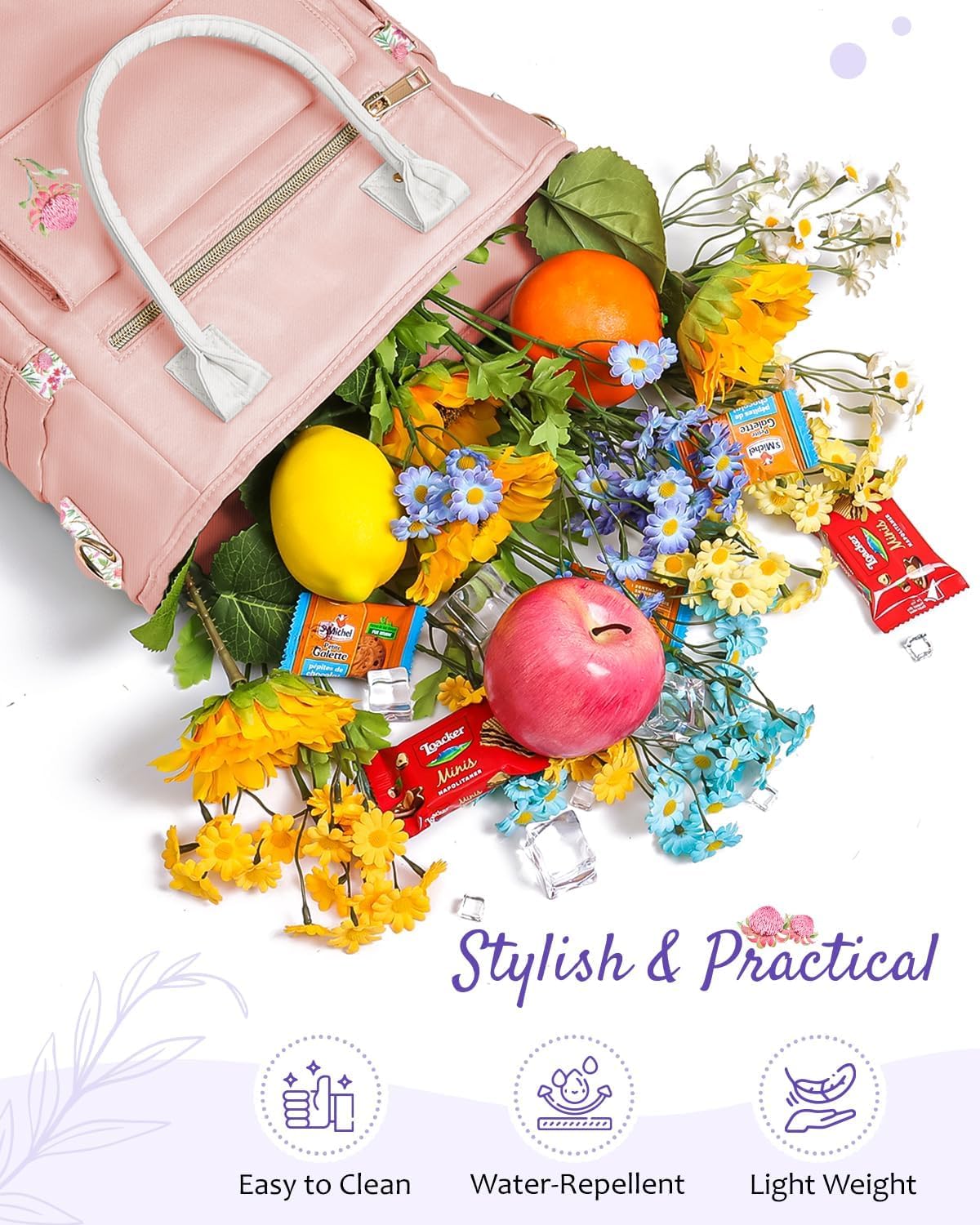 Large Lunch Box Bag Women - Soft Cooler for Work Picnic - Gifts for Women image 3