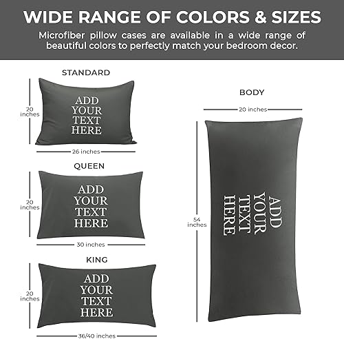 Miniatura 6 de Personalized Passion Fundas de almohada tamaño corporal (20 x 54 pulgadas), fundas de almohada suaves y acogedoras con cierre de sobre con nombre