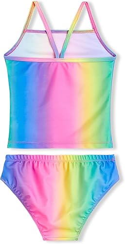 Miniatura 2 de Traje de baño deportivo de dos piezas para niñas de 2 a 12 años, tankini estilo hawaiano