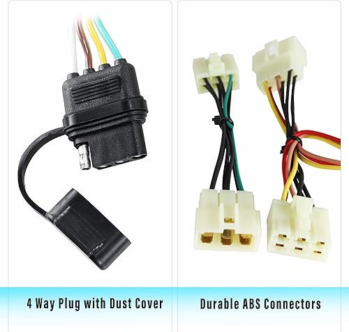 Miniatura 4 de Oyviny Arnés de cableado de remolque de 4 vías de encargo del lado del vehículo 1984-1995 Toyota Pickup/1995-2004 Toyota Tacoma