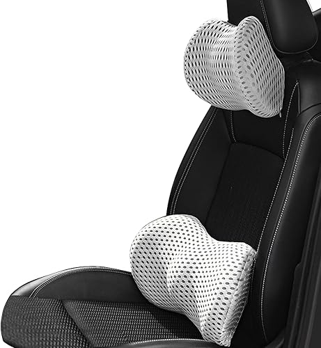 Miniatura 10 de ATLION Almohada de apoyo lumbar y almohada para el cuello del automóvil, almohada lumbar de espuma viscoelástica para aliviar el dolor de espalda