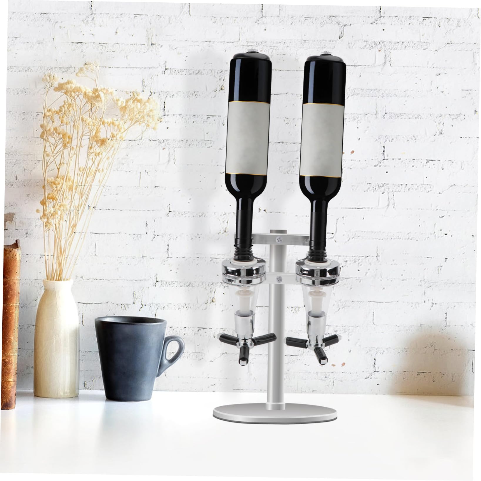 ABOOFAN 2 Dispensador De Vino Máquina Dispensadora De Vino Dispensador De Licor Bebidas Cerveza Dispensador De Botellas Cóctel Whisky Montado En La Pared Aleación De Aluminio Agua con Gas