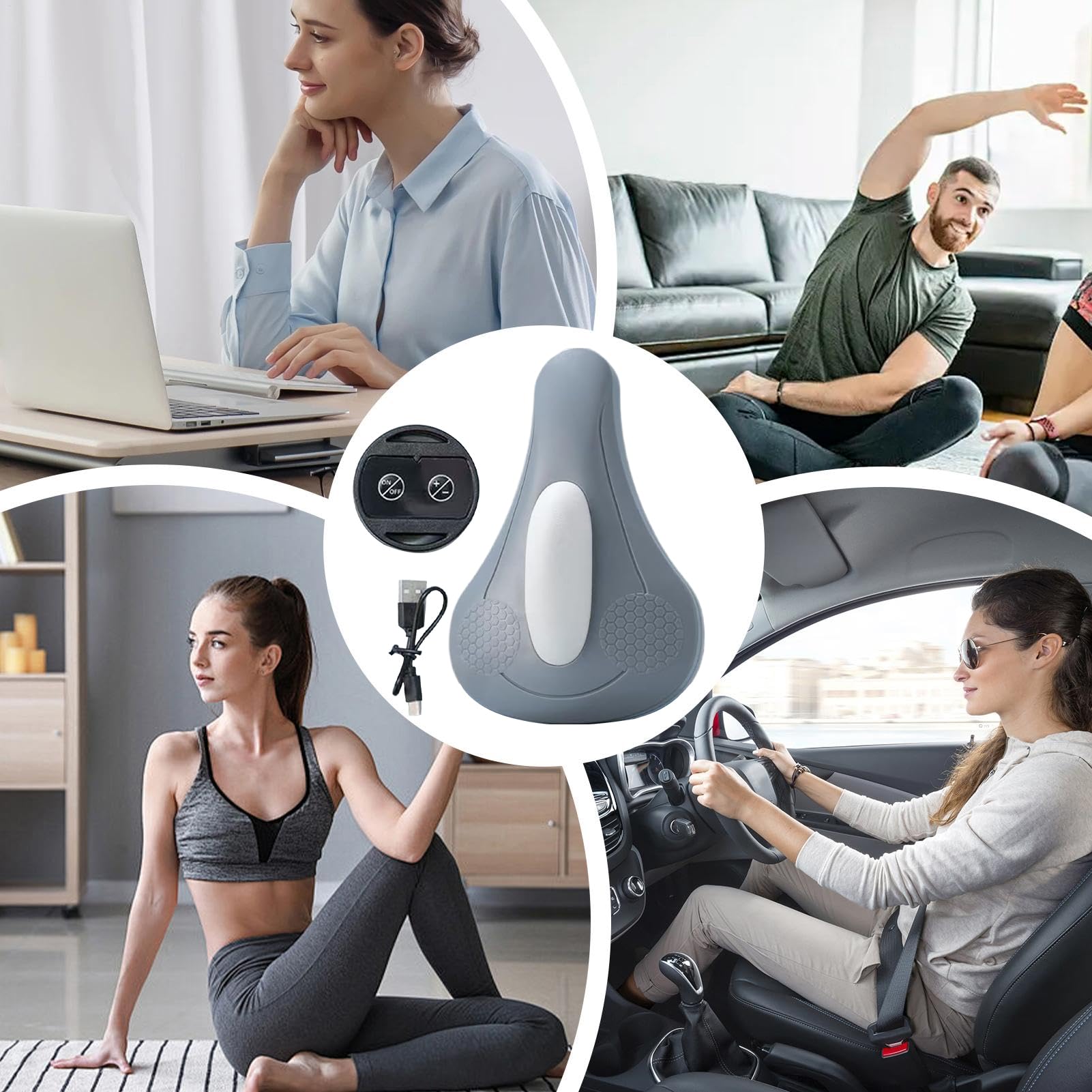 Entrenador de Músculos del Suelo Pélvico | Fortalecedor con 4 Modos de Fortalecimiento, USB Recargable,Entrenador de Músculos Pélvicos para Hombres - para Casa Gimnasio Oficina Viajes Fitness