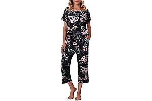 Women's Capri Nightwear Floral Print Sleepwear Set