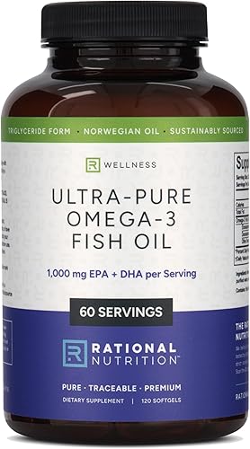 Suplemento noruego de aceite de pescado Omega-3 - 1000 mg EPA DHA, certificado IFOS, forma ultra pura EPAX® rTG, sin eructos a pescado, probado por