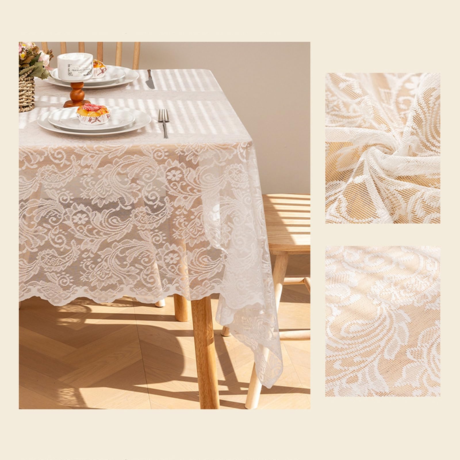 Tovaglia Rettangolare Antimacchia Poliestere 100x150 cm Bianco