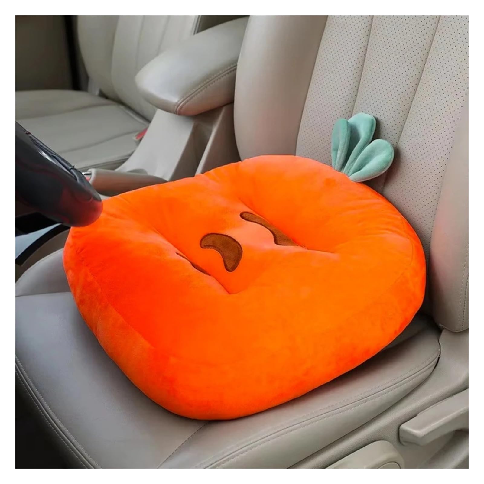Hviyroi car seat cushion Thick Cartoon Shaped Car Seat Cushion Backrest Pillow(Carrot)