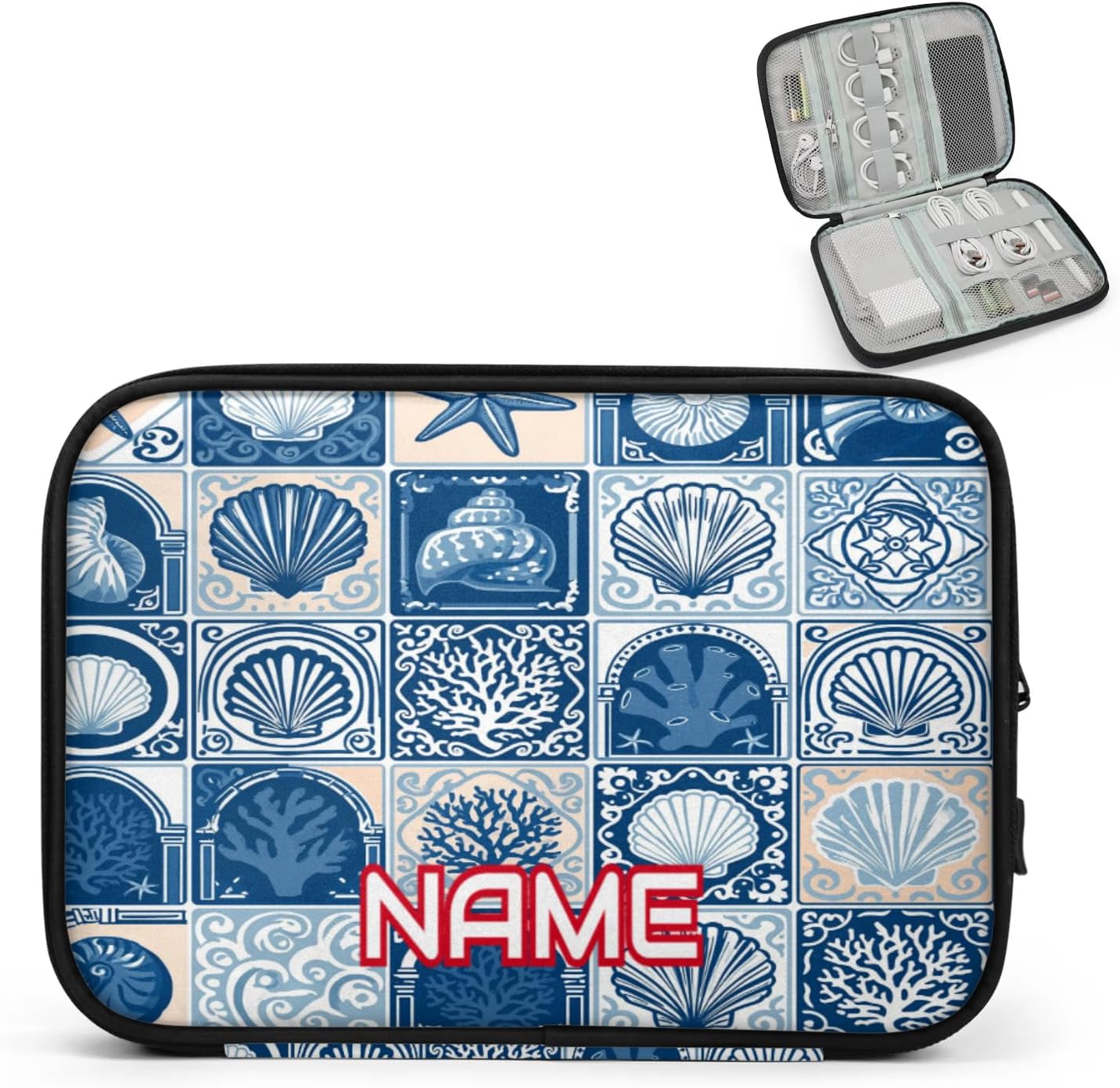 Custom Sea Shell Tile Electronics Organizer