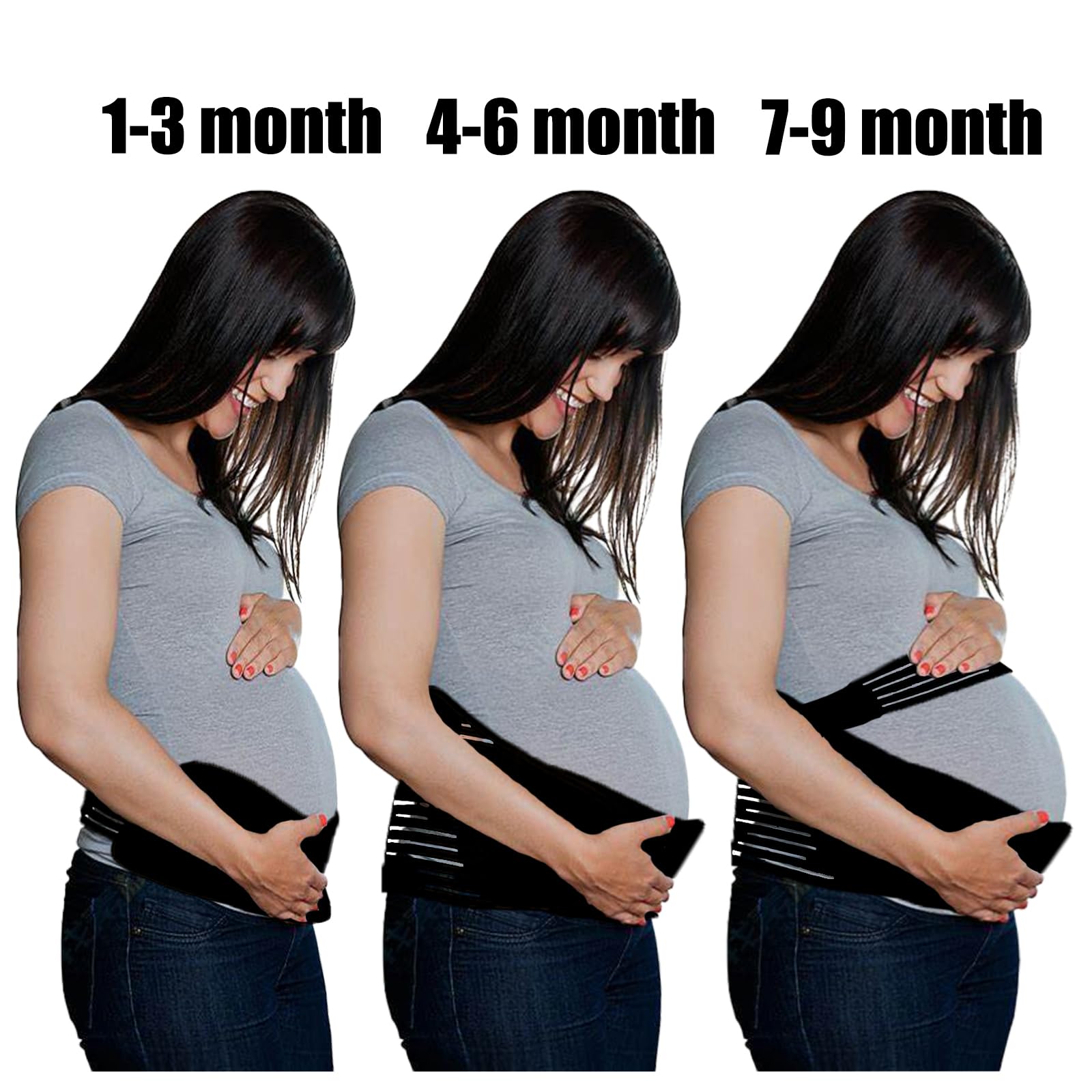 WOKICOR Ceinture Grossesse Soutien Abdominal Et Dorsal, Ceinture Post Accouchement Réglable Ventre Plat, Respirant Confortable Pour Soulager La Douleur Dorsale/Pelvienne Pour Femme Enceint