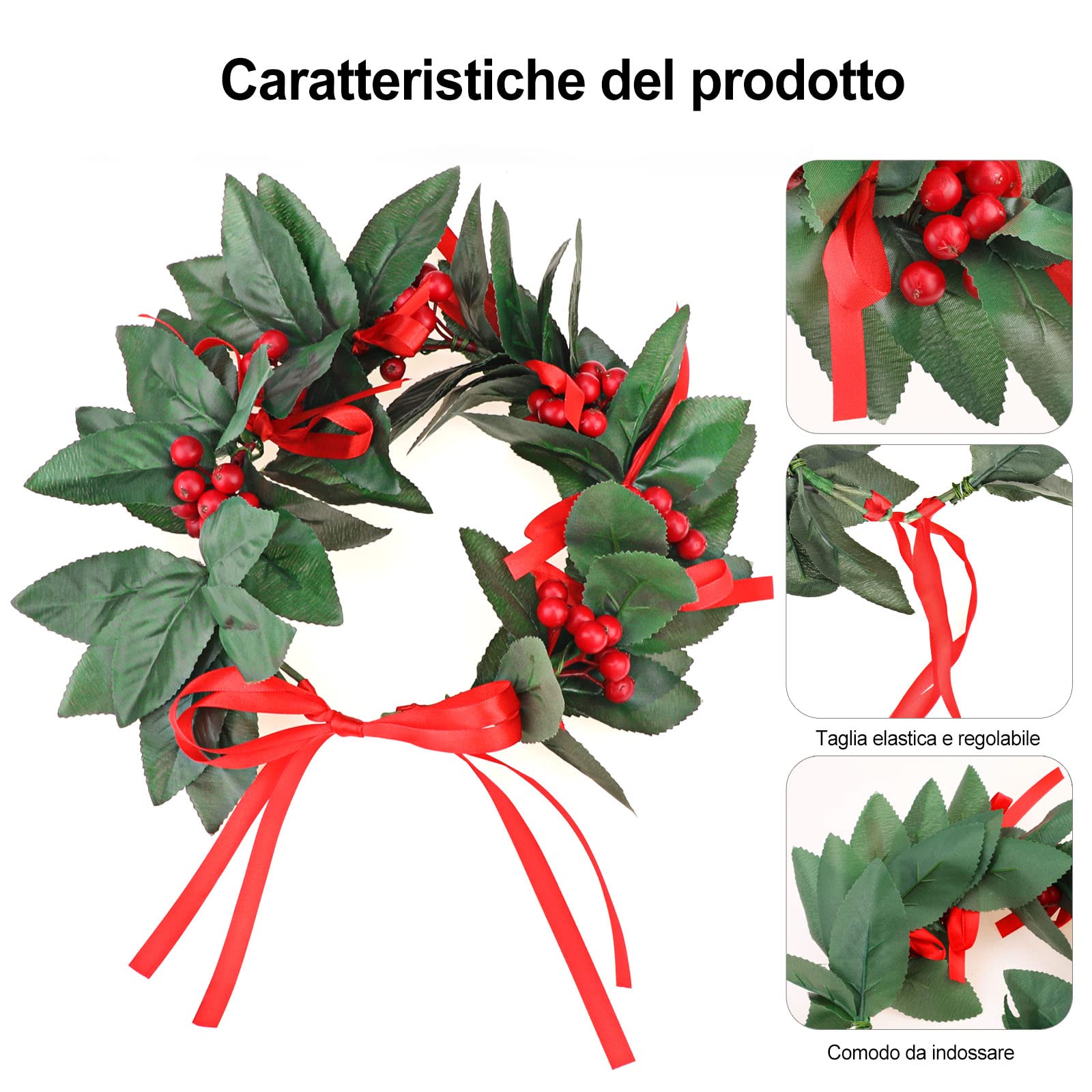 DPKOW Dottoressa Fascia Laurea Corona Alloro per Donna Dottoressa Laurea Festa Accessori Gadget Bomboniere, Simulazione Corona di Laurea Rosse Fascia Regalo Souvenir