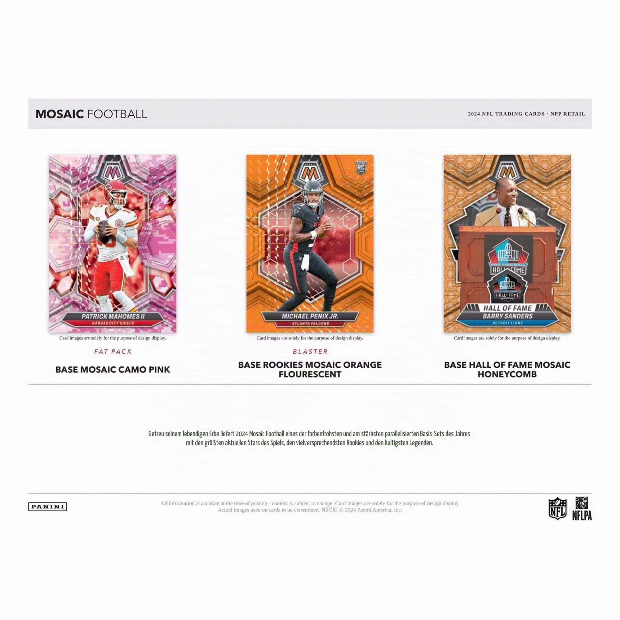 2024 Panini NFL-Mosaik-Fußball-Sammelkarten Blaster-Box