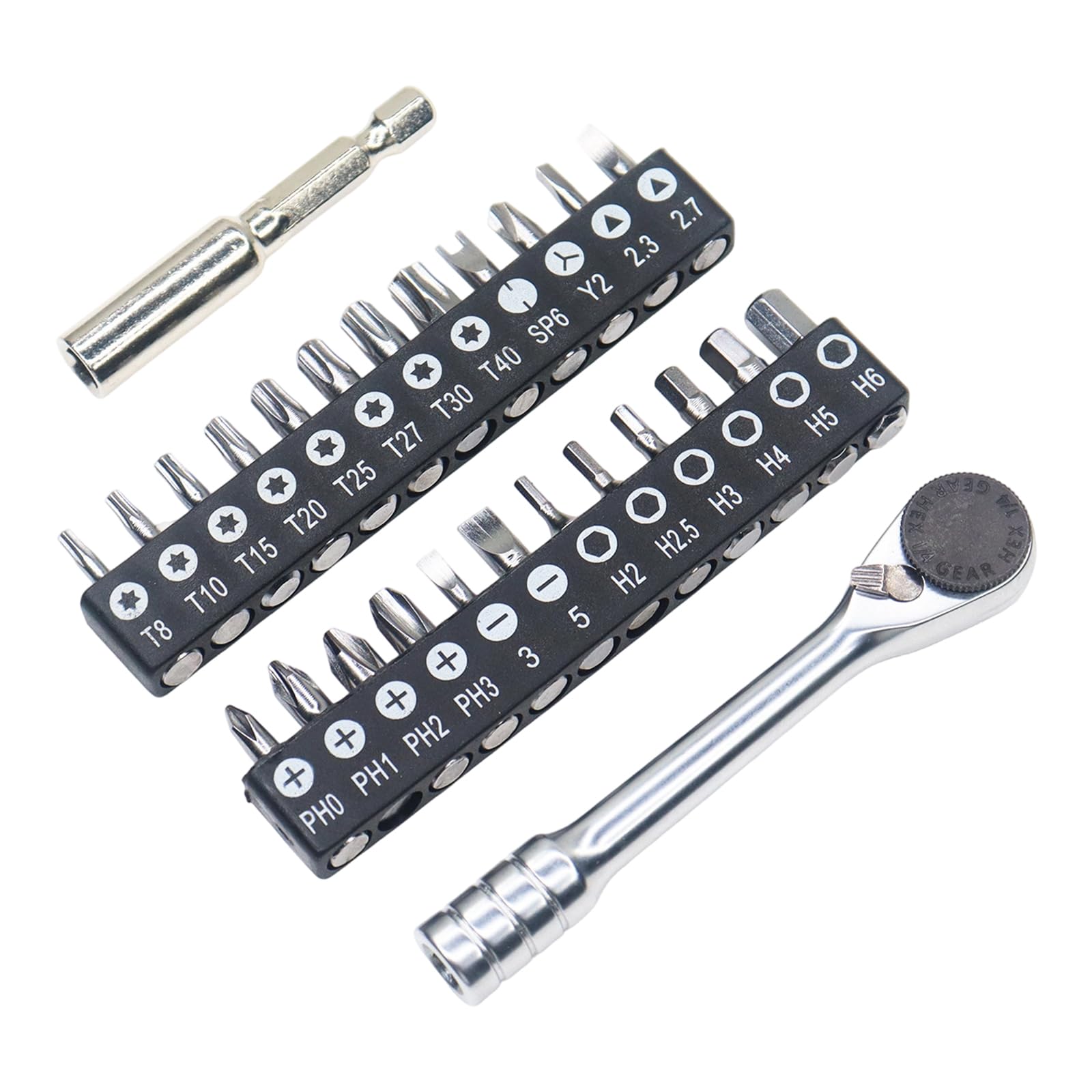 Msioytog 24 Batches Ratchetsing Mechanism Screwdriver 2 Side Head 1/4 Drive Ratchets Handle Alloy Steel For Diyer Projects Ratchets Wrenches Set