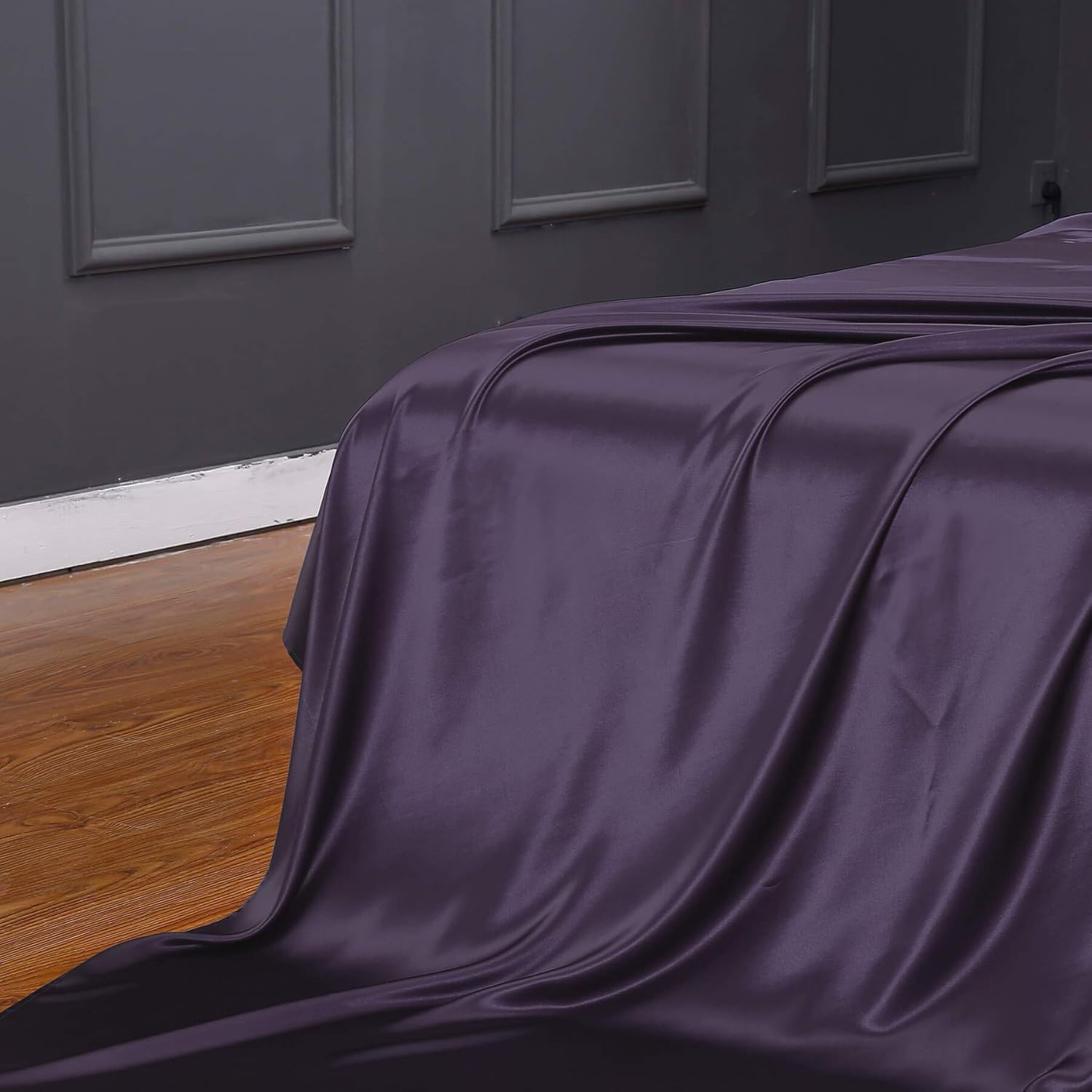 LilySilk 25 Momme Seamless 100% Pure Silk Flat Sheet, Purple, California King : Home & Kitchen