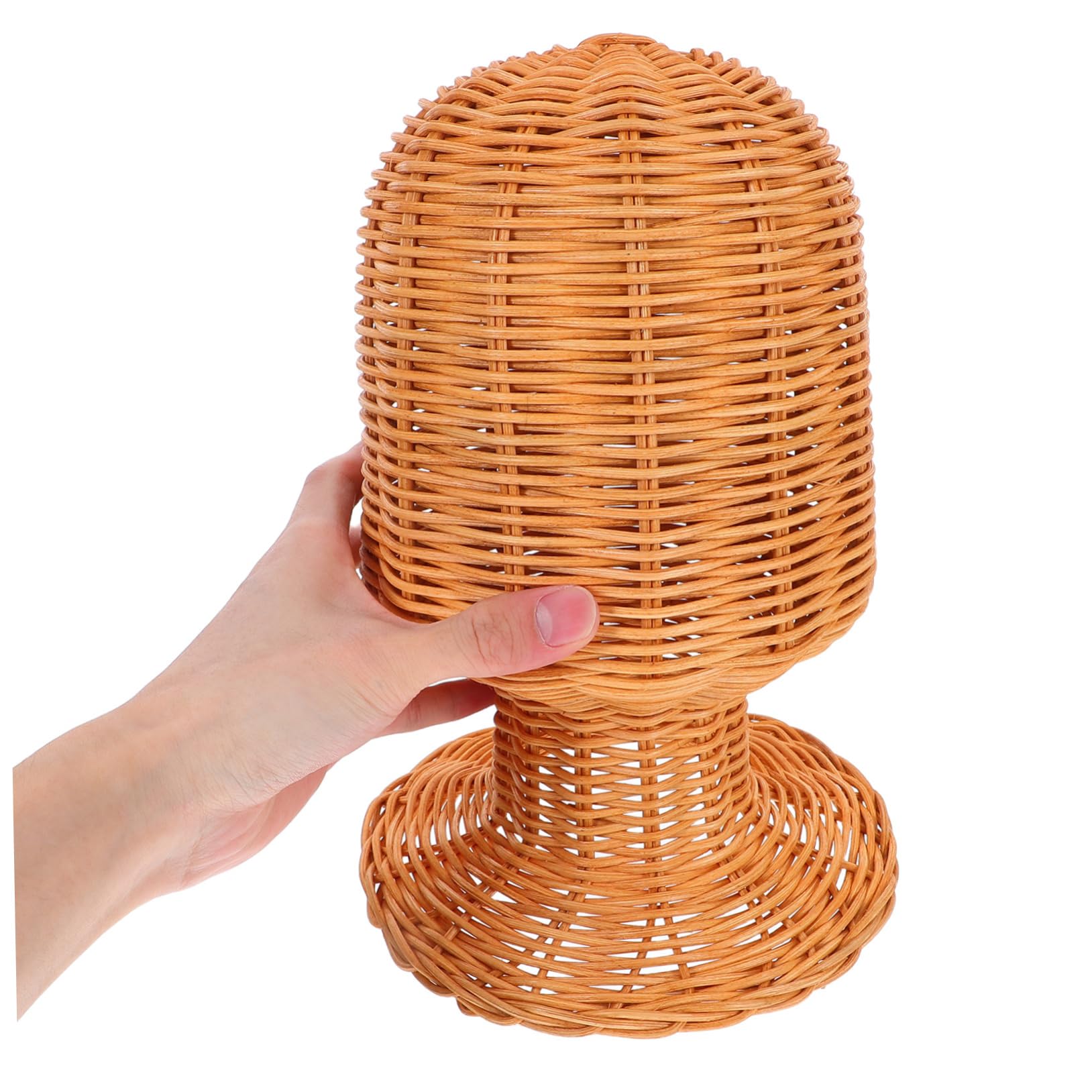 Amosfun Expositor de Sombreros de Ratán Tejido Forma de Cúpula