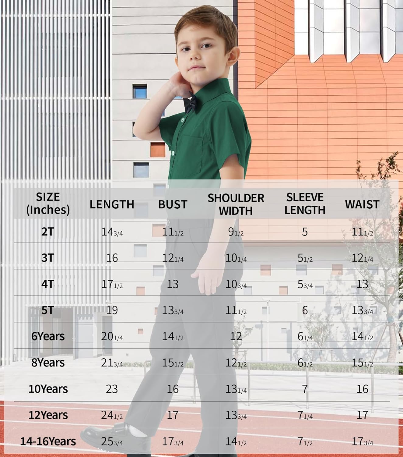 2T-16Y Boys' Short Sleeve Button Down Toddler Dress Shirt Oxford Uniform Shirt with Chest Pocket - Image 6