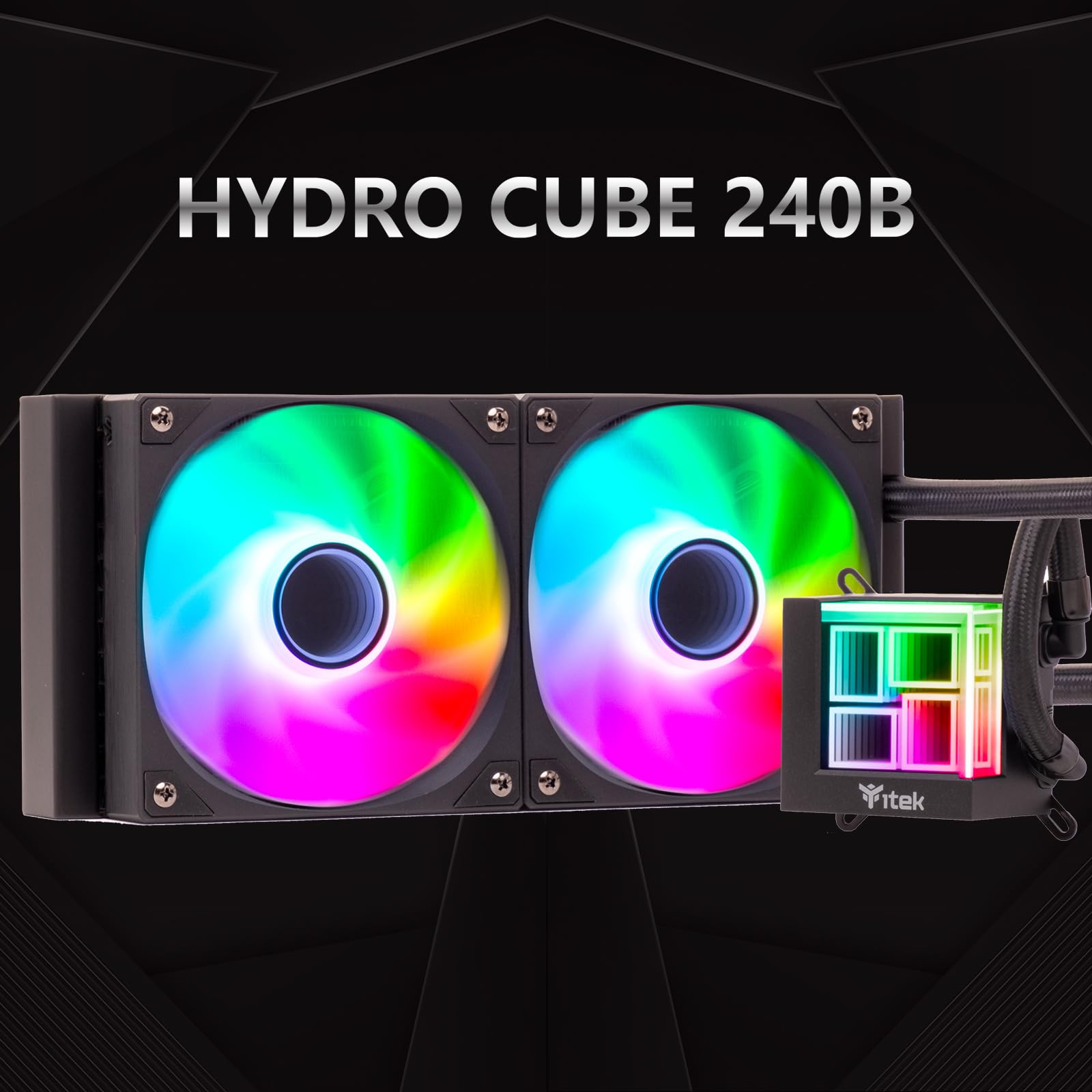 Itek Refrigerador líquido Itek Hydro Cube 240B - 240 mm, SKT universal, ventilador PWM, ARGB