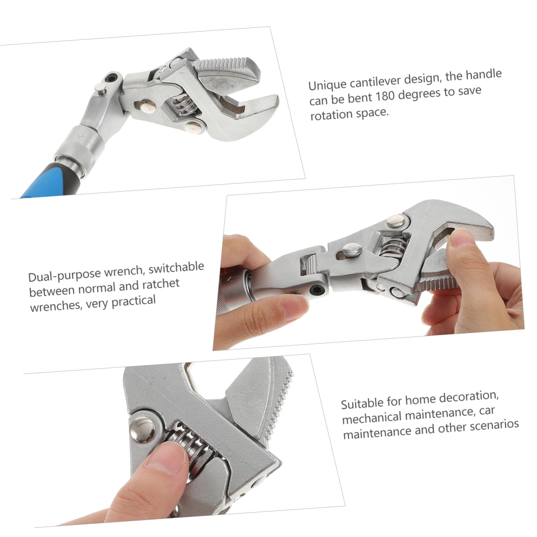 DOITOOL Llave de Trinquete Multifuncional Plegable Mango Giratorio 180 Grados, Acero Cromo-molibdeno Resistente y Diseño Telescópico para Mantenimiento Mecánico y Automotriz