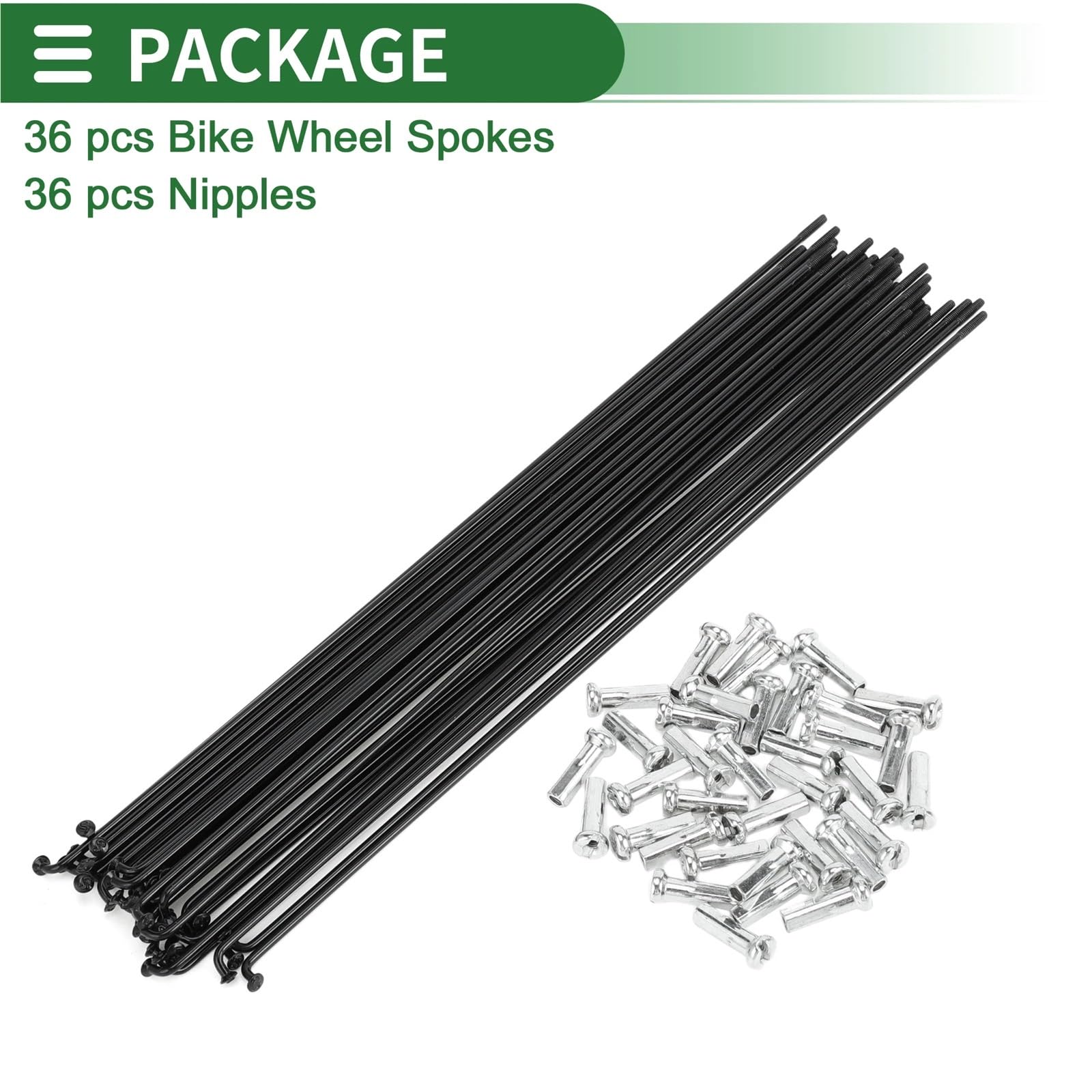 Szprycha do koła rowerowego, Szprychy Rowerowe 14G Stal Węglowa Czarne 36szt 125-269mm